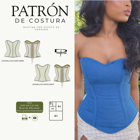 Patron de Bustier con escote Corazón